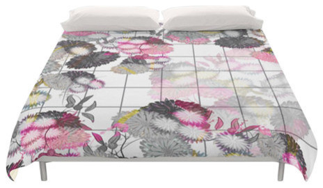 Floral Grid Duvet Cover Duvet Covers And Duvet Sets By Famenxt