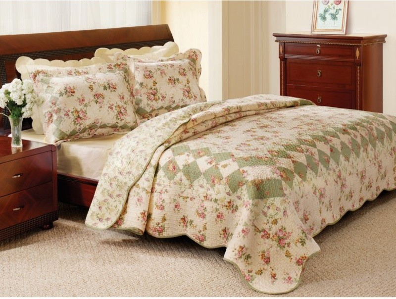 Greenland Home Fashions Bliss - 2 Piece Quilt Set - Ivory - GL-0307AK
