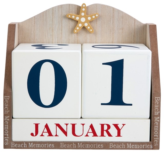 Beach Memories Perpetual Block Desk Calendar With Starfish