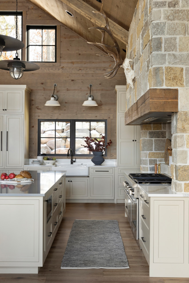 Inspiration for a rustic kitchen remodel in Minneapolis