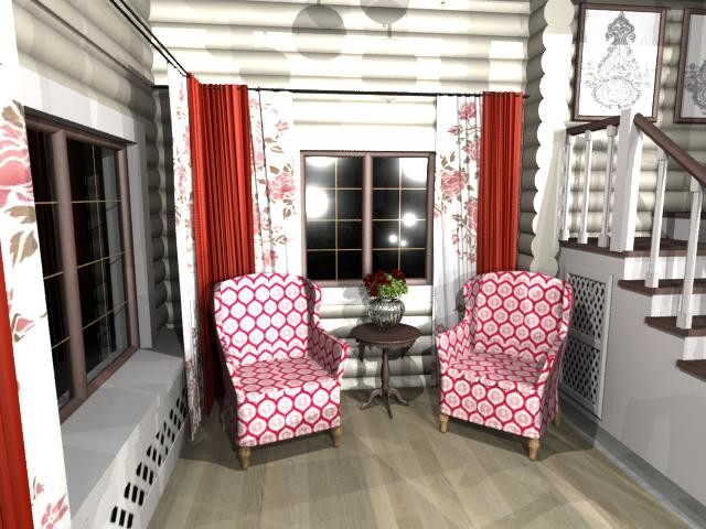 кухня-столовая в доме из бруса