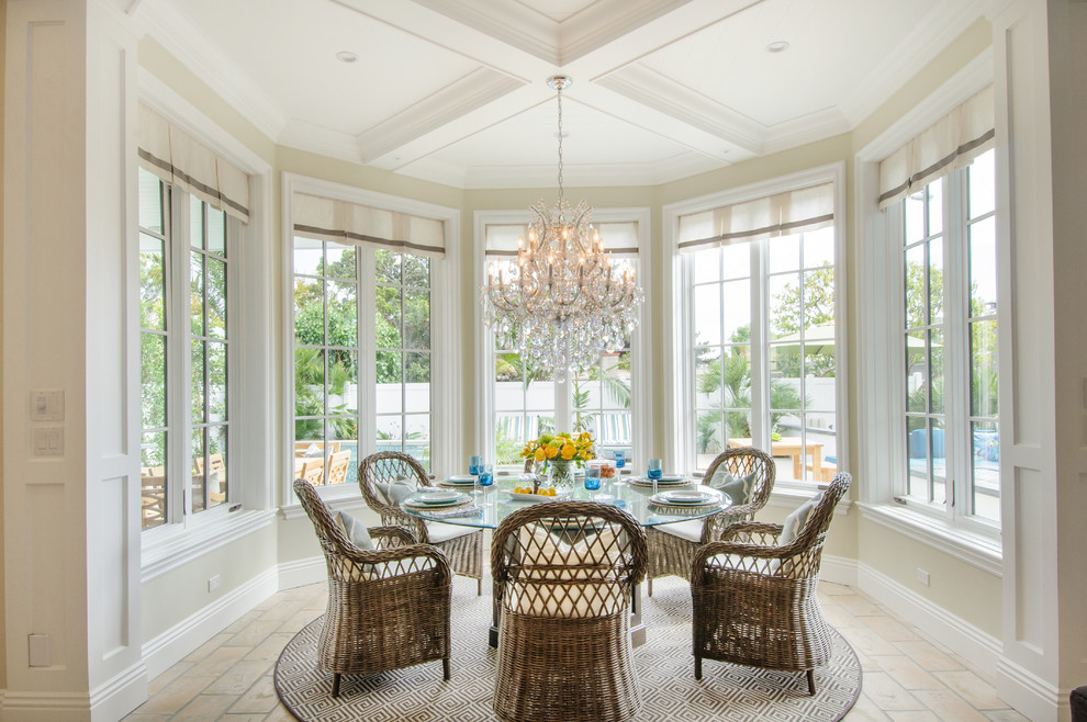 Inspiration for a beach style dining room in Los Angeles.