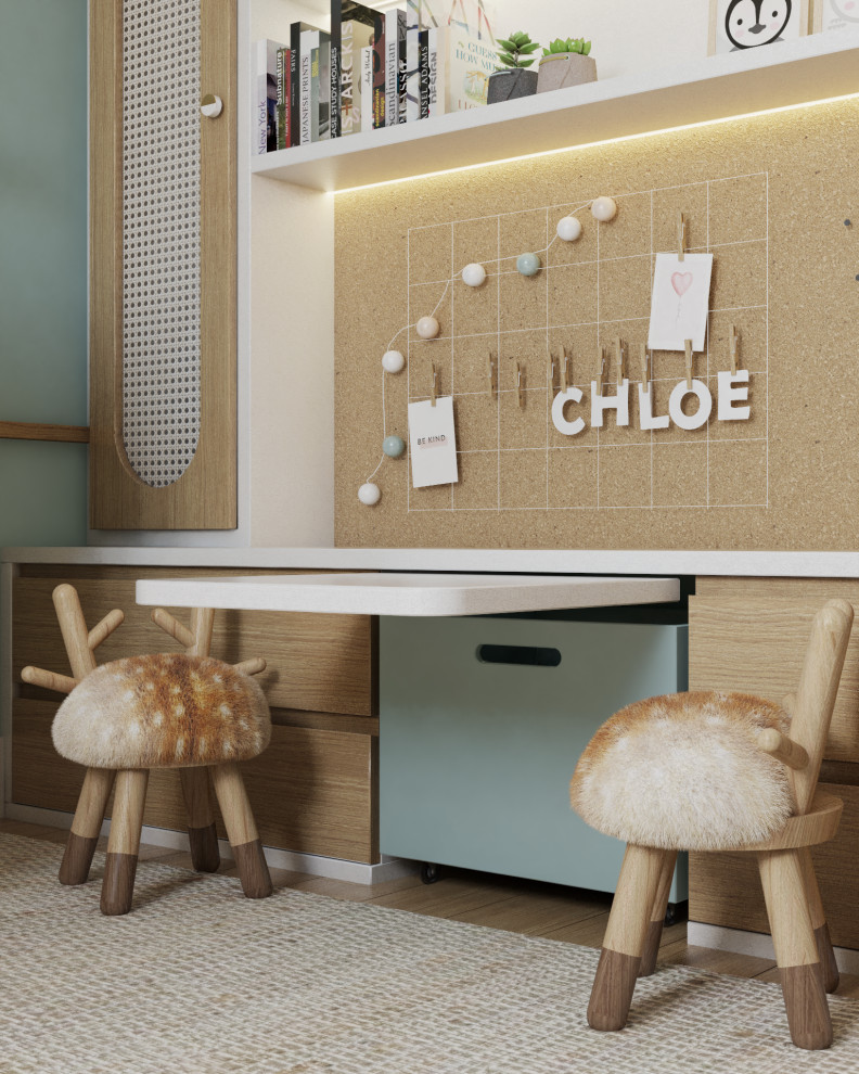 ロンドンにある北欧スタイルのおしゃれな赤ちゃん部屋の写真