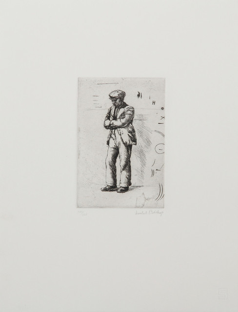 Isabel Bishop "Man With Folded Arms" Etching