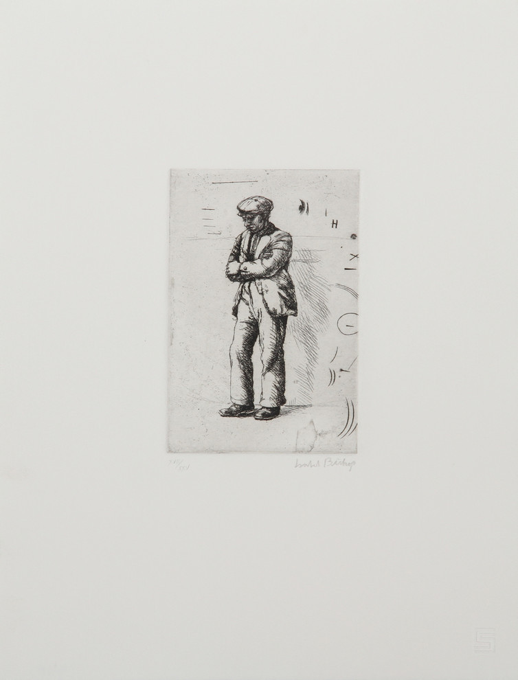 Isabel Bishop "Man With Folded Arms" Etching