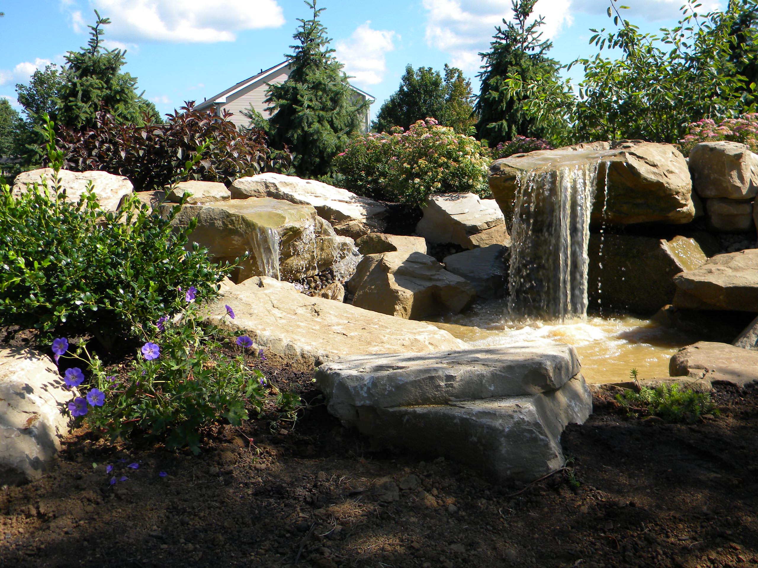 Carved stone water features