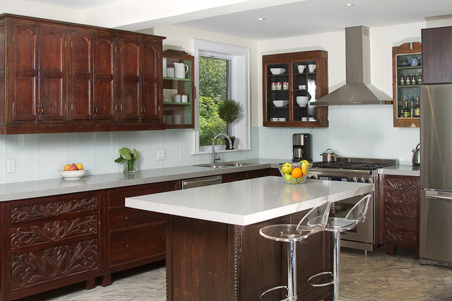 Indian Inspired Solid wood Kitchen Cabinets - Asian ...