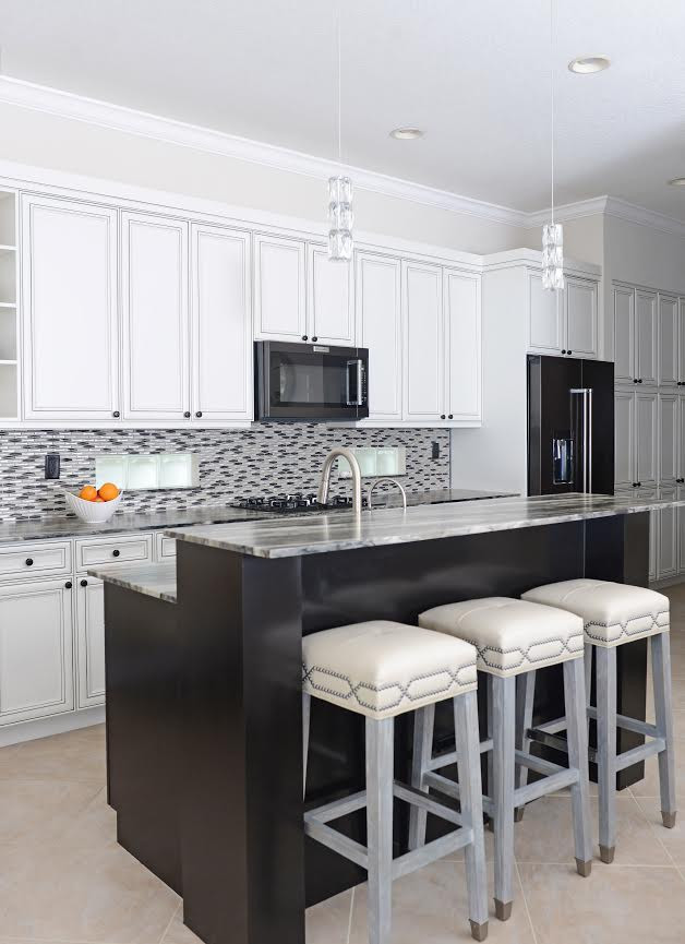 Example of a transitional kitchen design in Miami