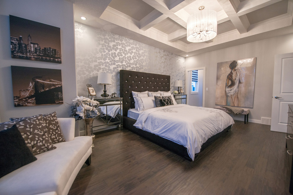Inspiration for a contemporary bedroom in Edmonton.