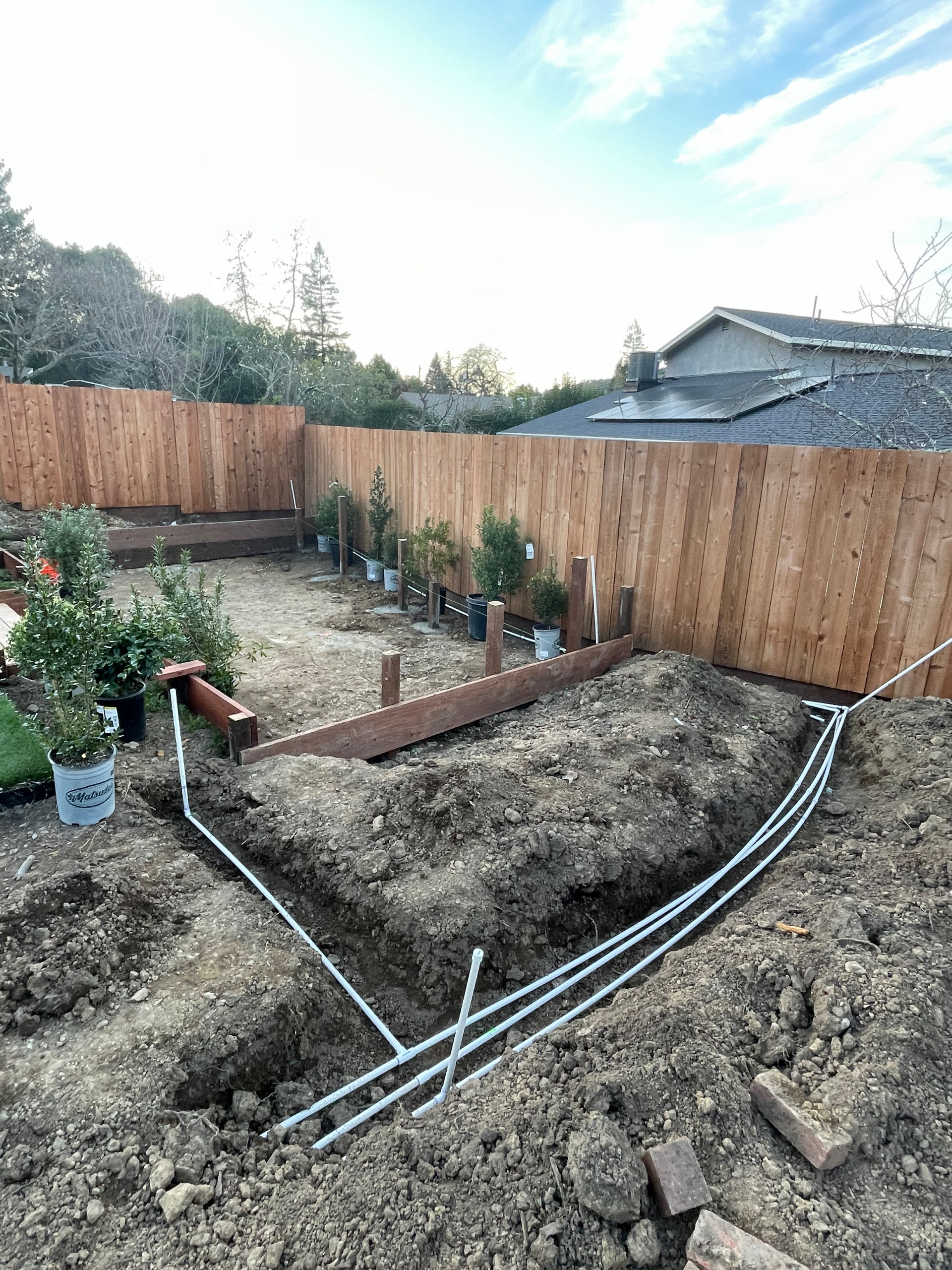 back yard under construction