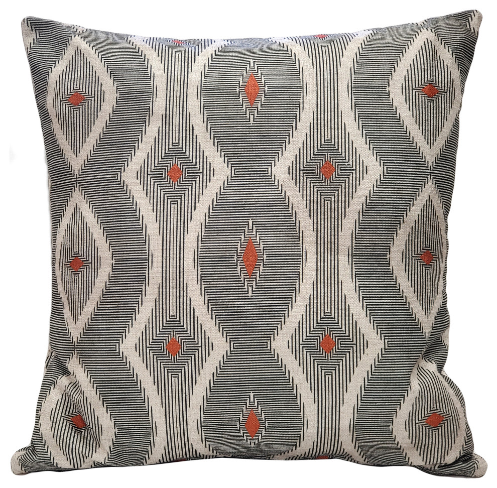 Desmond Red Diamond Pillow 19x19, with Polyfill Insert, 19"x19