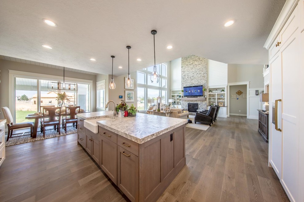 This is an example of a mid-sized arts and crafts kitchen in Salt Lake City.