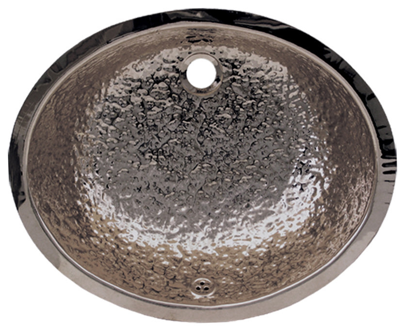 Whitehaus WH920ABB Decorative 18-1/2" Hammered Textured Oval - Polished