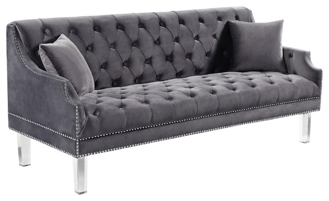 Roxy Velvet Sofa Contemporary Sofas By Meridian Furniture Roxy Velvet Sofa Contemporary Sofas