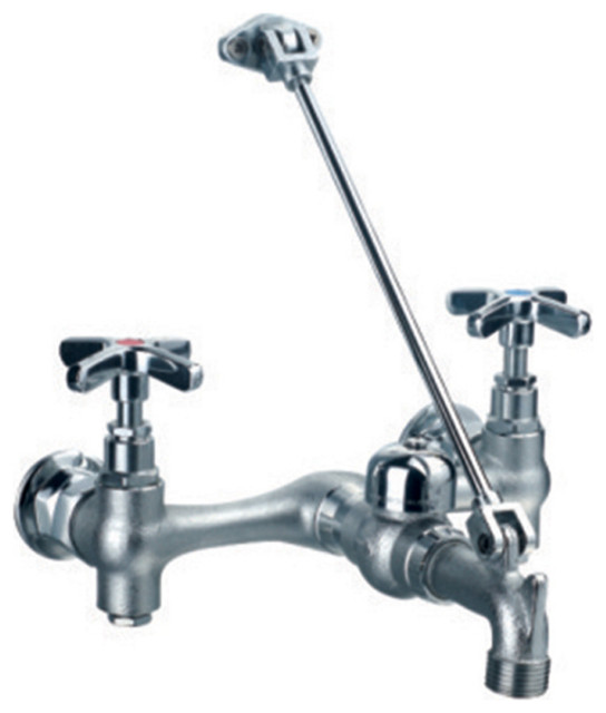 Heavy Duty wall mount service sink faucet with support bracket and