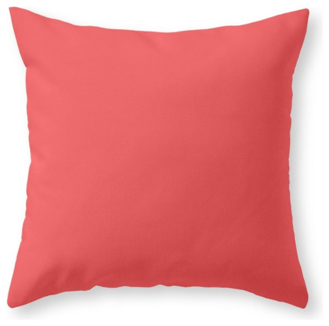 Society6 Solid Coral, Throw Pillow - Contemporary - Decorative Pillows - by Society6