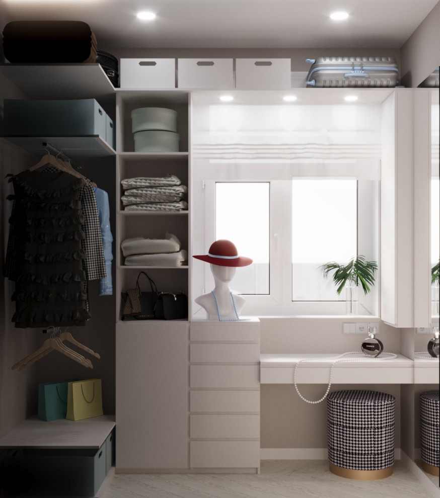 Спальня с душевой и гардеробной.