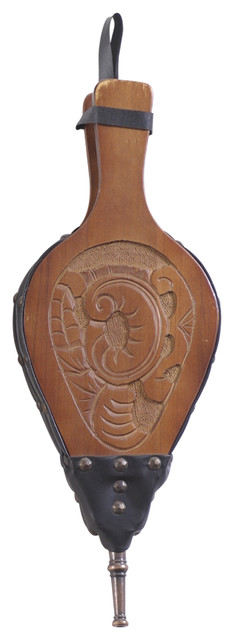 Hand Carved Bellow 17 1 2 L Traditional Fireplace Tools By