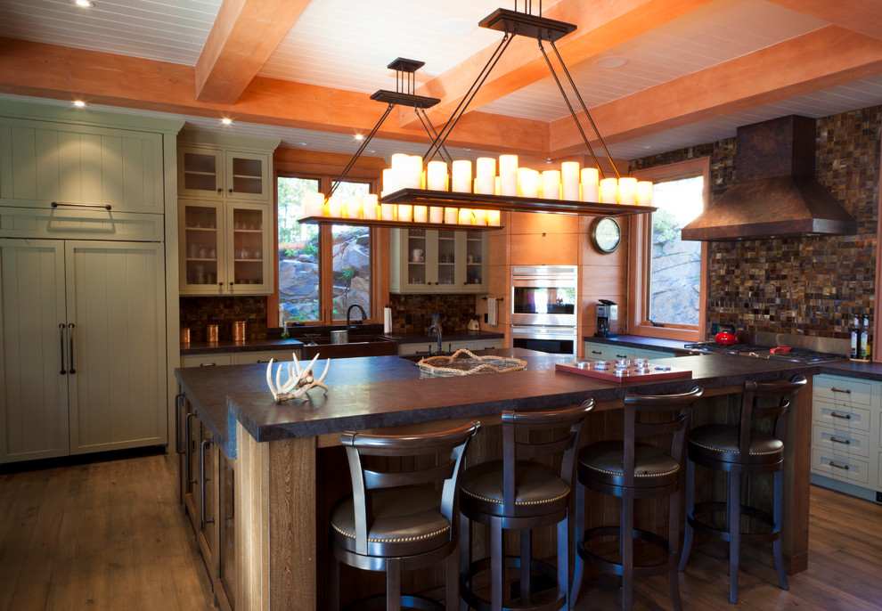 Example of a mountain style kitchen design in Toronto