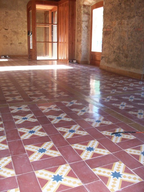 Combined encaustic tiles mediterran
