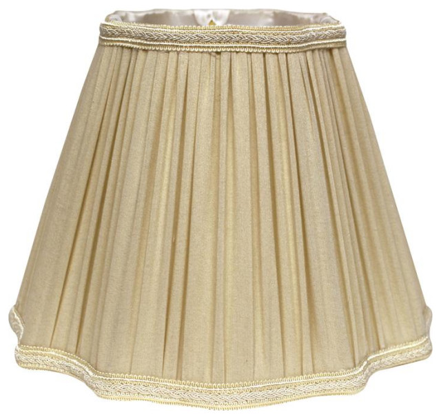 12"W Shantung Fabric Slant Invert Corners Square Pleated Softback