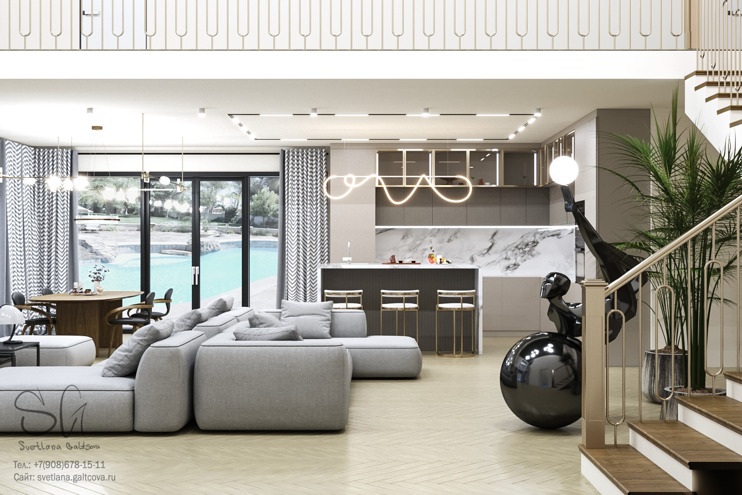 Визуализация двухэтажного дома