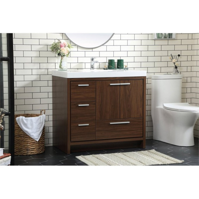 Elegant Decor Wyatt 36" Aluminum Alloy and MDF Single Bathroom Vanity