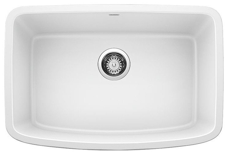 Blanco 442551 Valea 27"x18" Granite Single Bowl Kitchen Sink, White