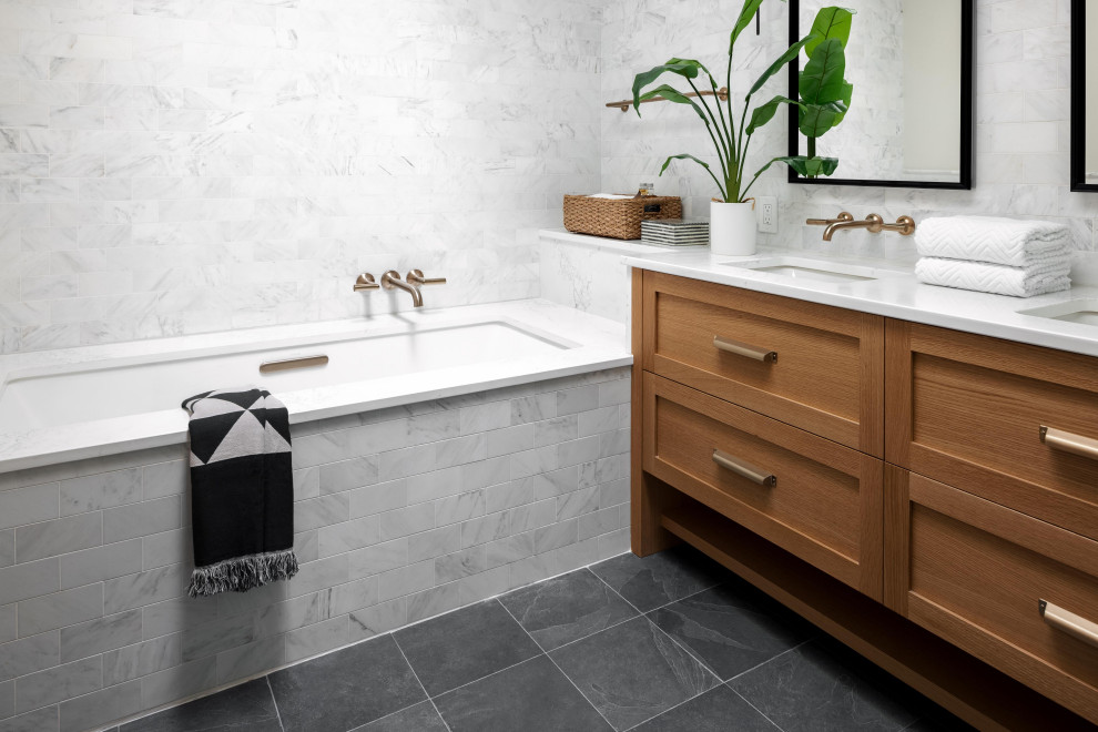 Inspiration for a contemporary bathroom remodel in DC Metro
