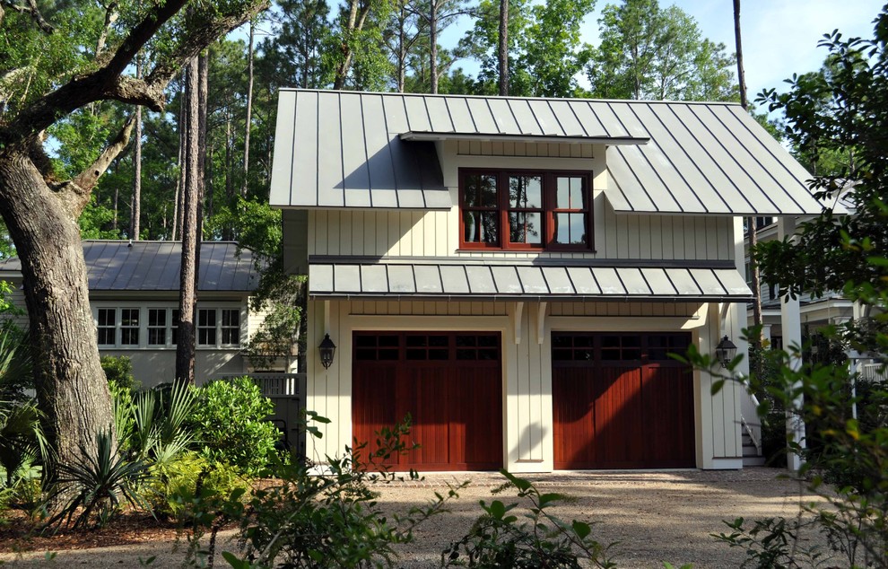 Photo of a large traditional detached two-car garage in Atlanta.