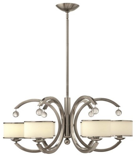 Modern 6-Arm Chandelier, Hanging Crystal Balls