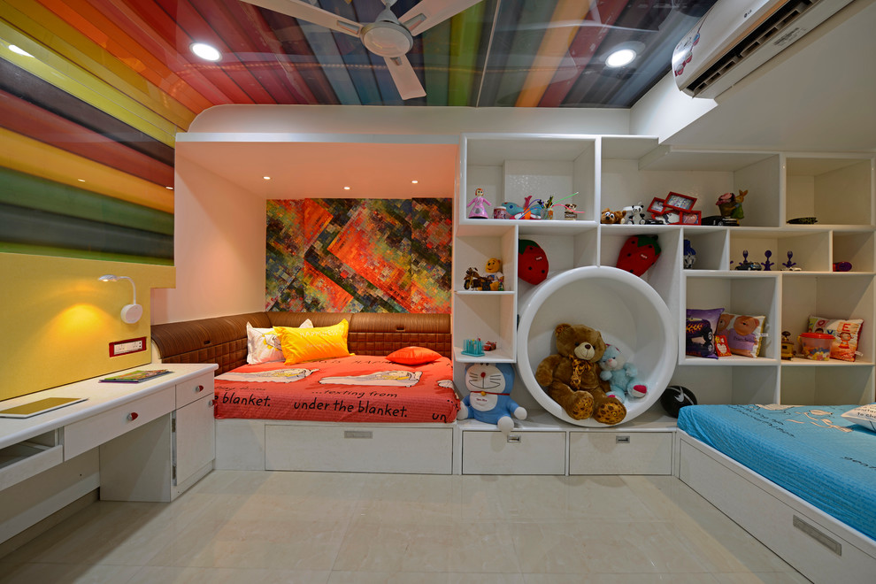 This is an example of an eclectic kids' room in Mumbai.