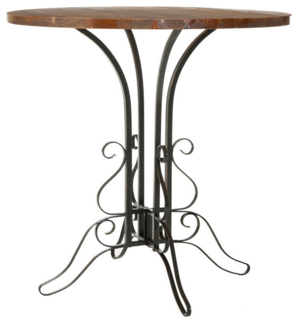 Hope Round Top Accent Table, Black/Brown Pine