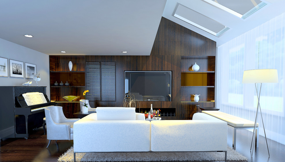 Example of a transitional home design design in Toronto