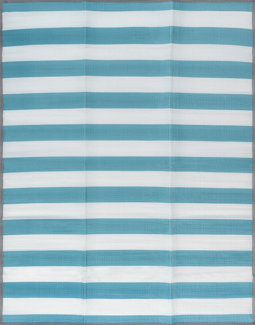 Simonson Contemporary Stripes, Aqua/White, 7'11"x10'3"