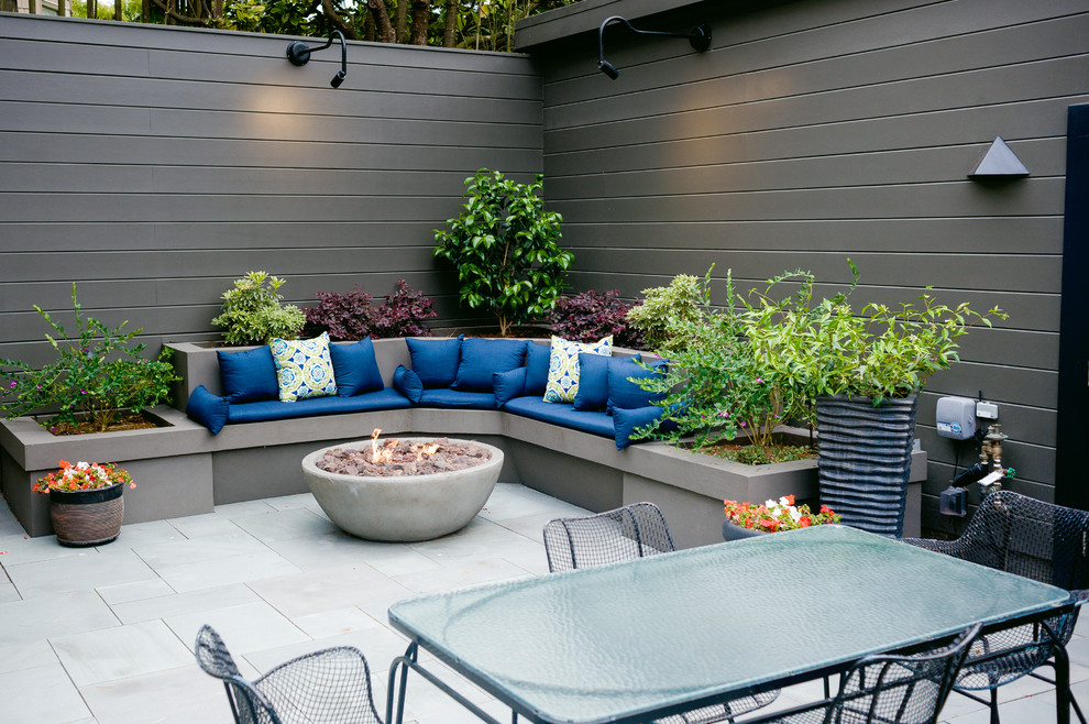 Design ideas for a transitional patio in San Francisco with no cover.