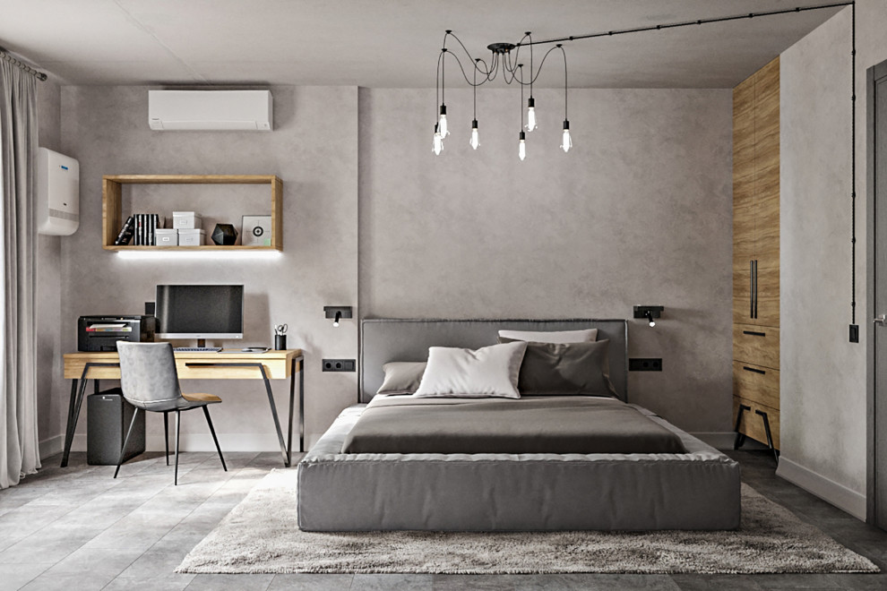 Серая квартира лофт