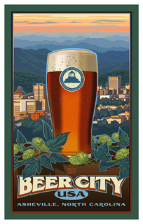 Paul Leighton Asheville Beer City Art Print, 12"x18"