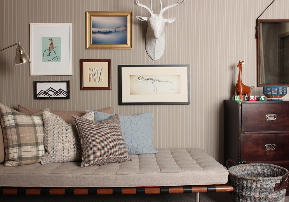 Inspiration for a transitional home design remodel in Omaha