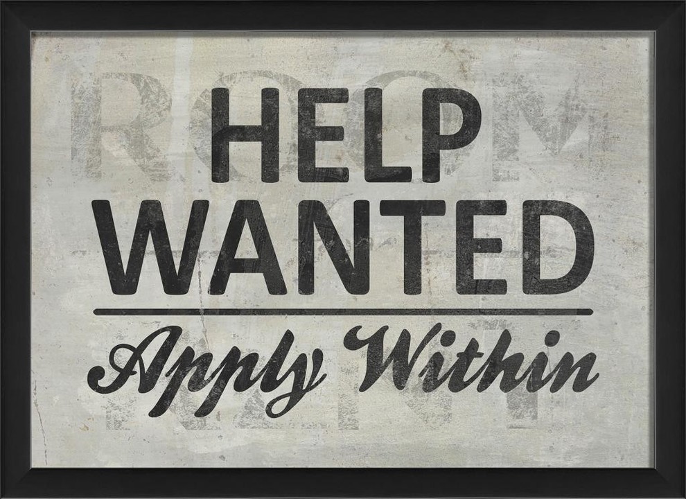 Help Wanted Framed Sign
