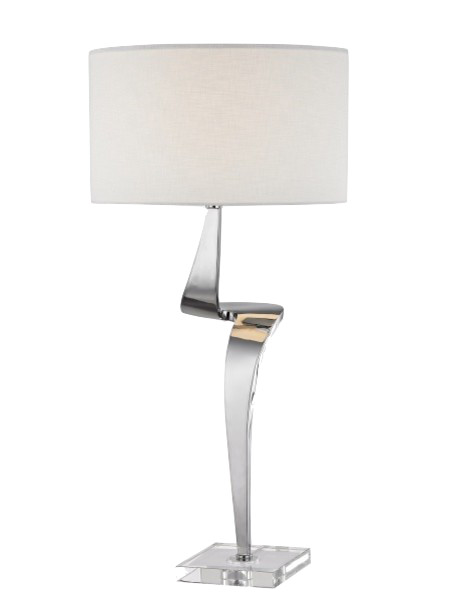 Chrome Swivel Frame Table Lamp With, Crystal Base Lamps