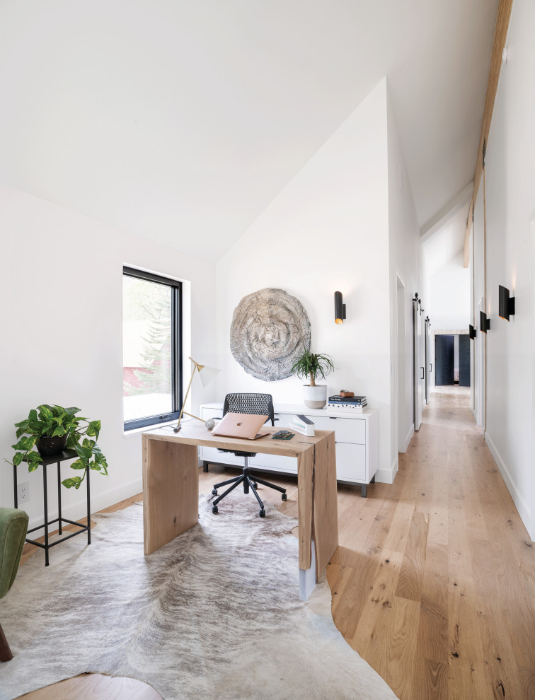 Inspiration for a scandinavian home office remodel in Minneapolis