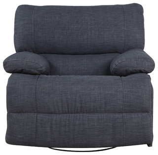 Classic and Traditional Dark Gray Fabric Oversize Recliner