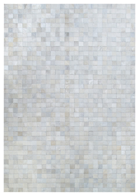 Natural White Cowhide Rug, 70x250 cm