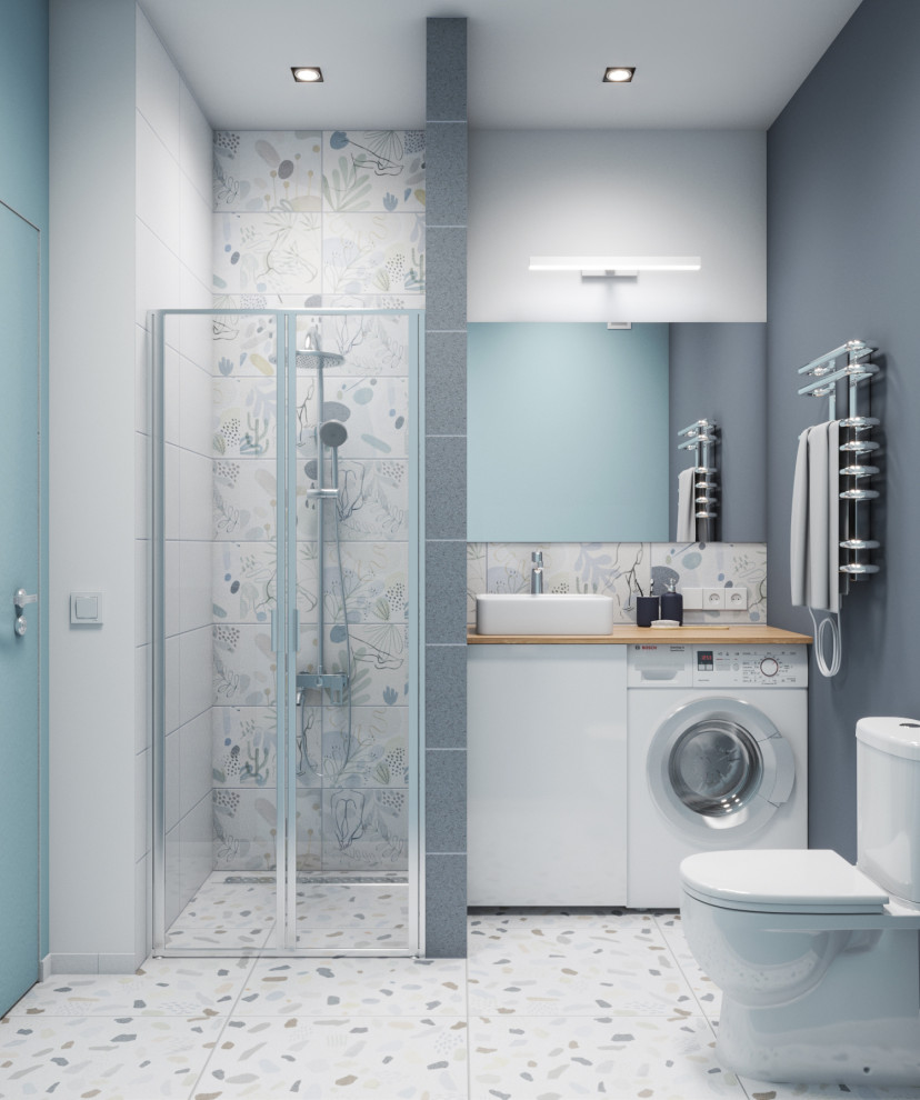 Студия для аренды с пятнистой плиткой