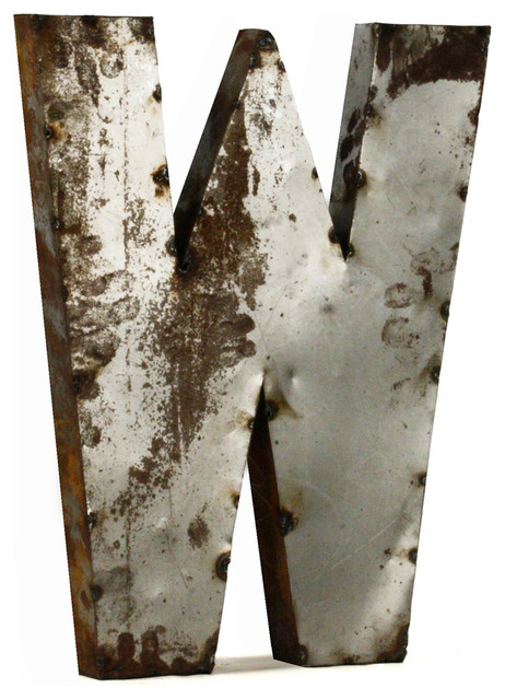 Large Metal Wall Letters industrial rustic metal small letter w 18" - industrial - wall Large Metal Wall Letters industrial rustic metal small letter w 18" - industrial - wall