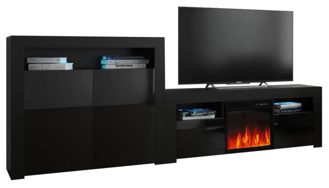 Milano Set 145ef 2d Electric Fireplace Wall Unit Entertainment