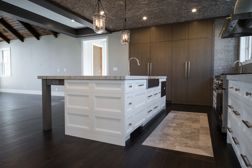 Inspiration for a rustic kitchen remodel in Chicago