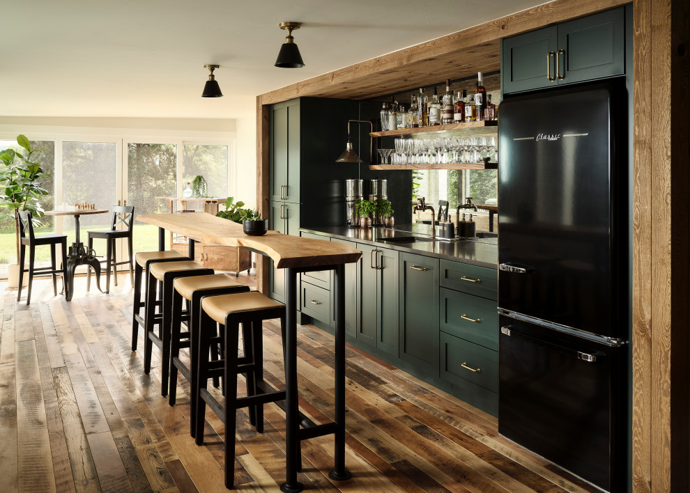 Inspiration for a timeless home bar remodel in Denver
