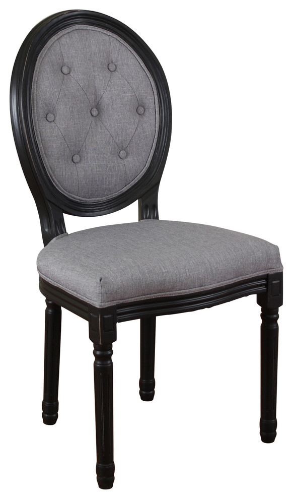 Navario Upholstered Dining Chair, Gray Traditional Dining Chairs